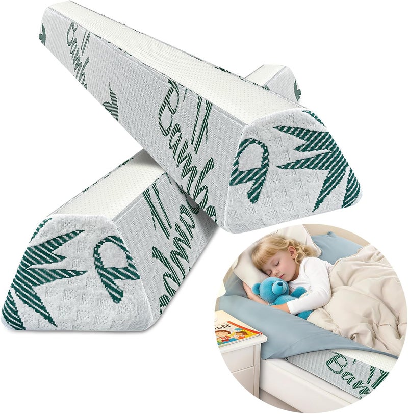 LVYSHOW Baby Bed Bumpers for Toddlers, Foam Bed Guard Rail for Kids Bed Twin Full Queen King Size Bed, 2 Pack - Image 1